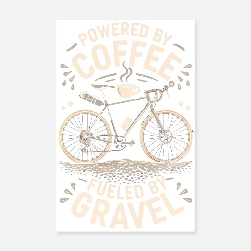 Coffee Powered Bike Graphic Poster 8" x 12" (20x30 cm)