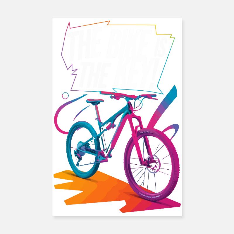 Conception vibrante de l’enthousiasme pour le vélo Poster 20 x 30 cm