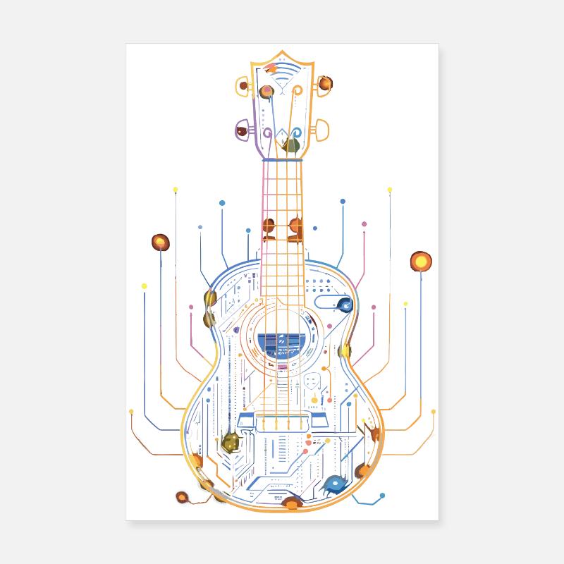 Ukulele Drawing Poster 8" x 12" (20x30 cm)