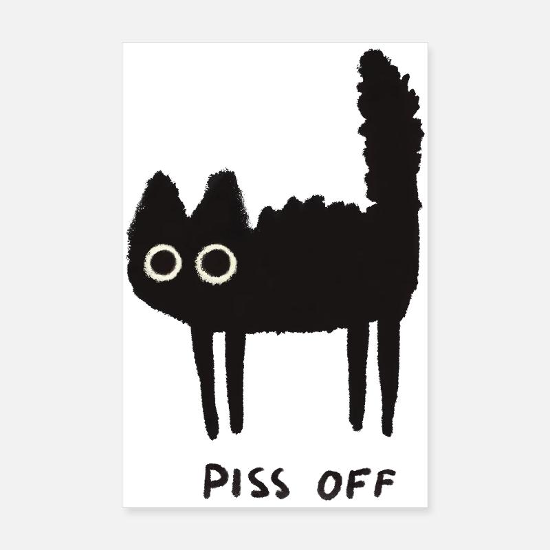 Grumpy Kitty Vibes - Laissez-moi tranquille Poster 20 x 30 cm