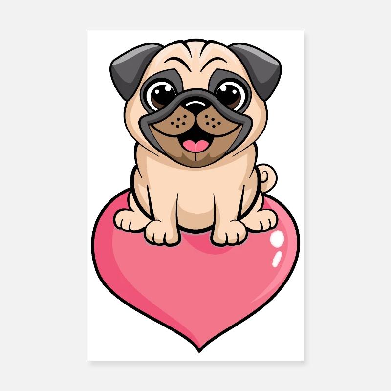 Mops Poster 20x30 cm