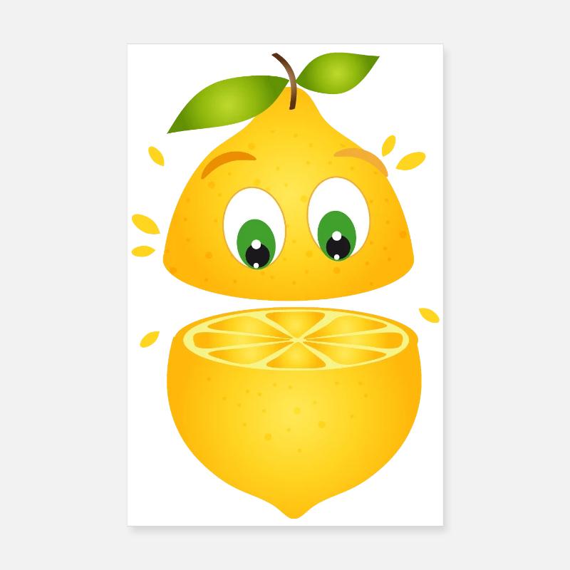 Surprised Lemon – Fruity Comic Fun Poster 8" x 12" (20x30 cm)