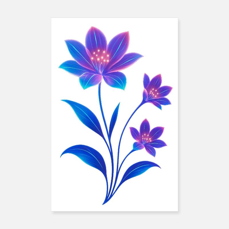 Luminescent Cosmic Flower Design Poster 8" x 12" (20x30 cm)