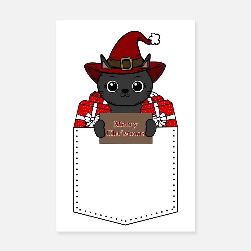 Noël chat Poster 20 x 30 cm
