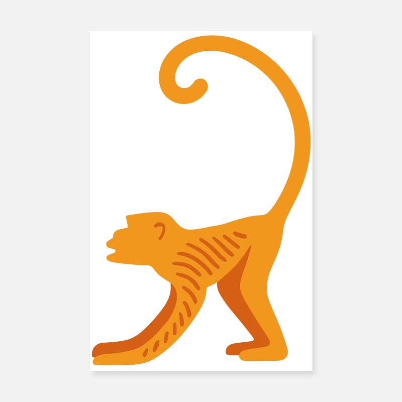 Orangutan Linienlogo Poster 20x30 cm