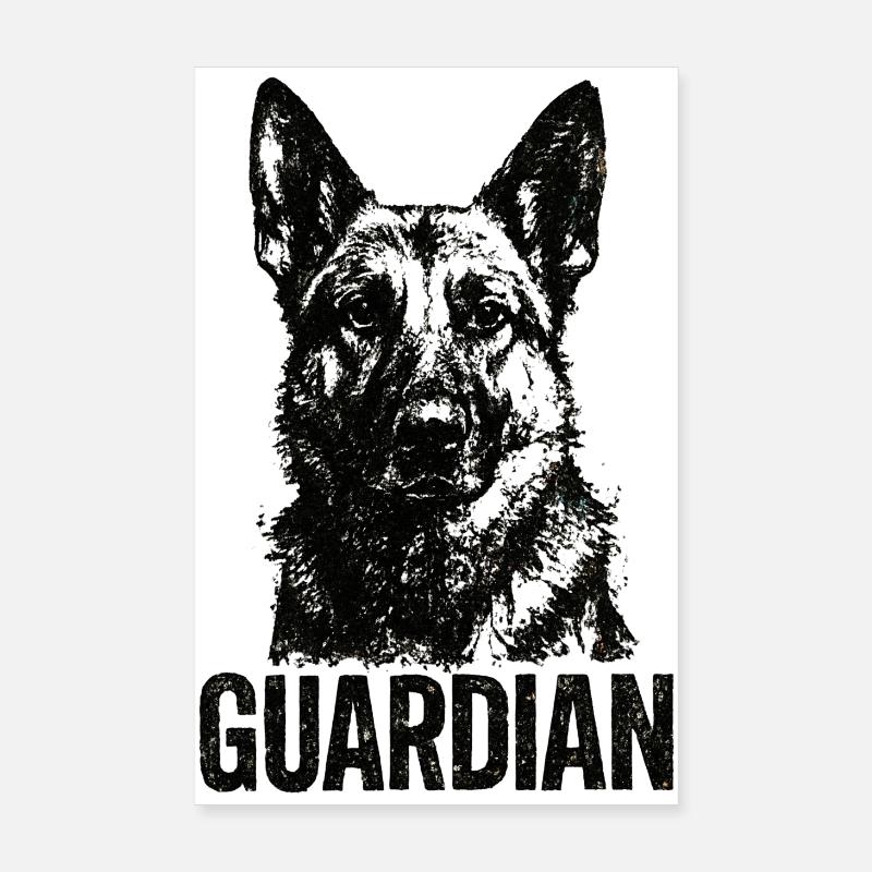 German Shepherd Dog - Guard Dog Poster 8" x 12" (20x30 cm)