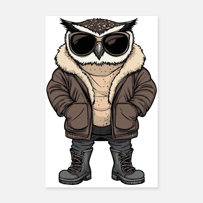 Eule Cool Winter Poster 20x30 cm