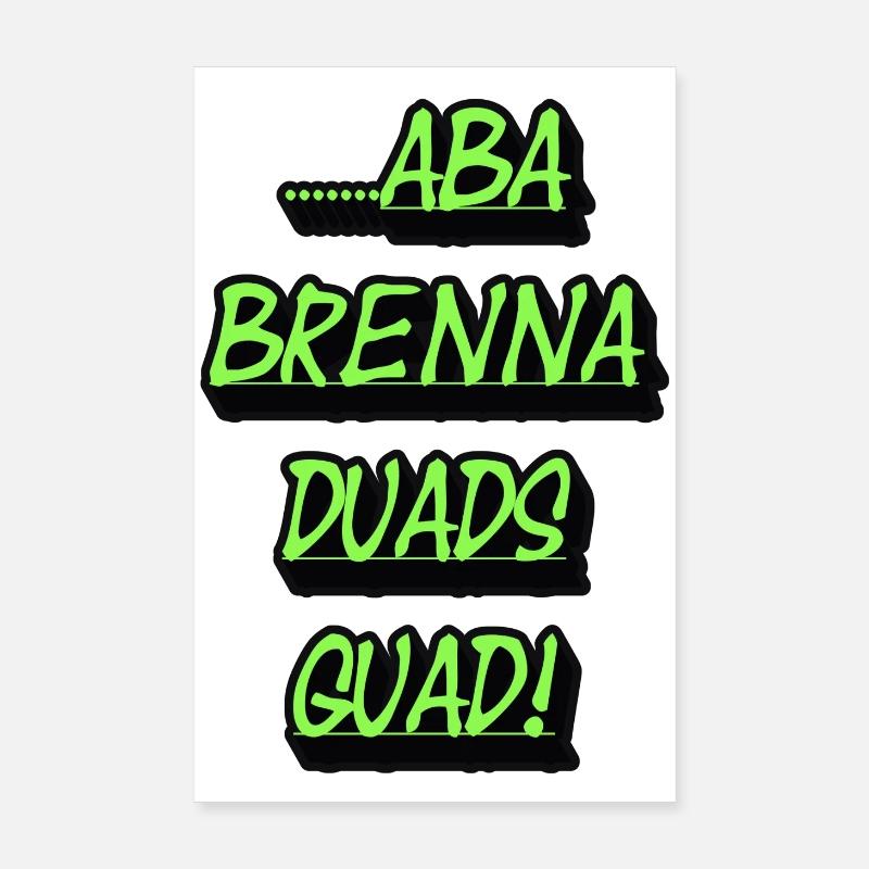 Duads quadruples à blocs de texte vert néon Poster 20 x 30 cm