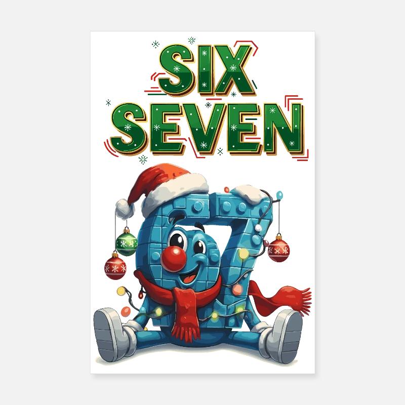 67 Six Seven Weihnachten 6 7 meme - Poster 20x30 cm - Weiß