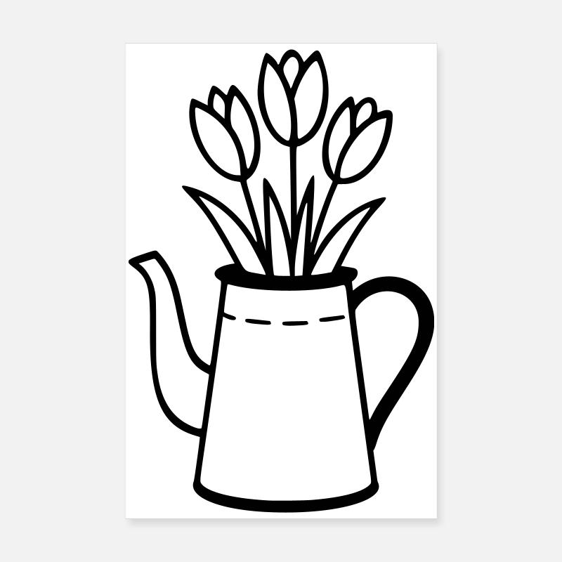 Jug with tulips – spring flower motif Poster 8" x 12" (20x30 cm)