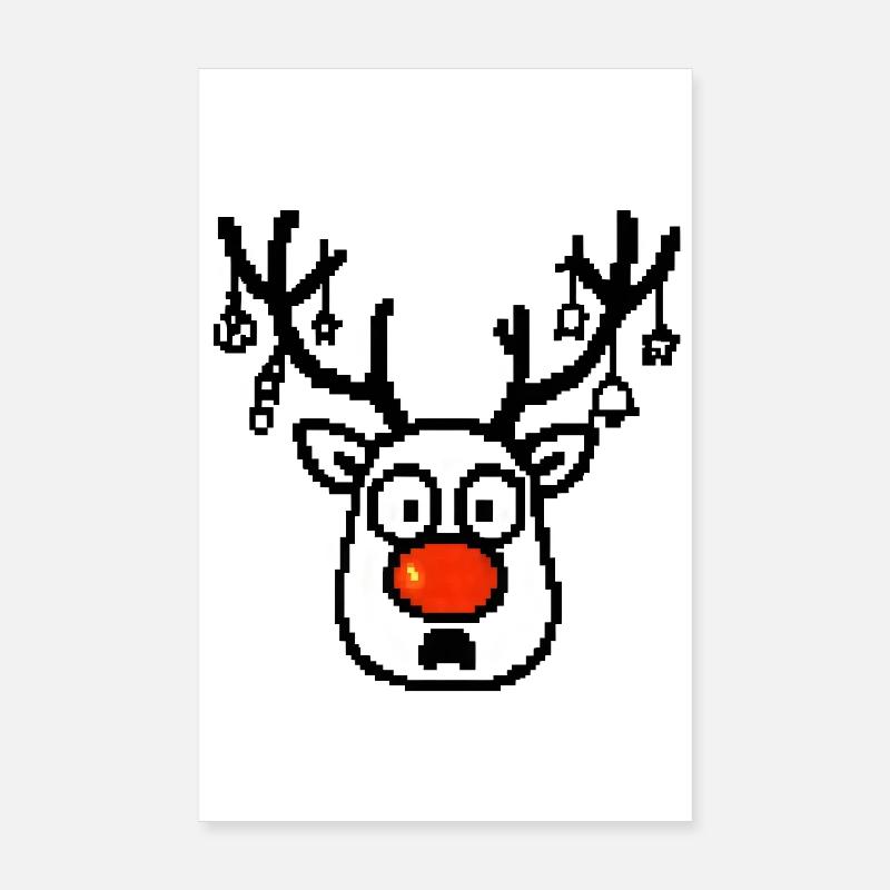 Rudolf Rennes de Noël Poster 20 x 30 cm