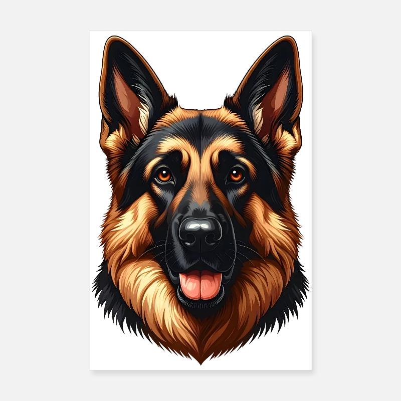 German Shepherd Dog - Poster 8" x 12" (20x30 cm) - white
