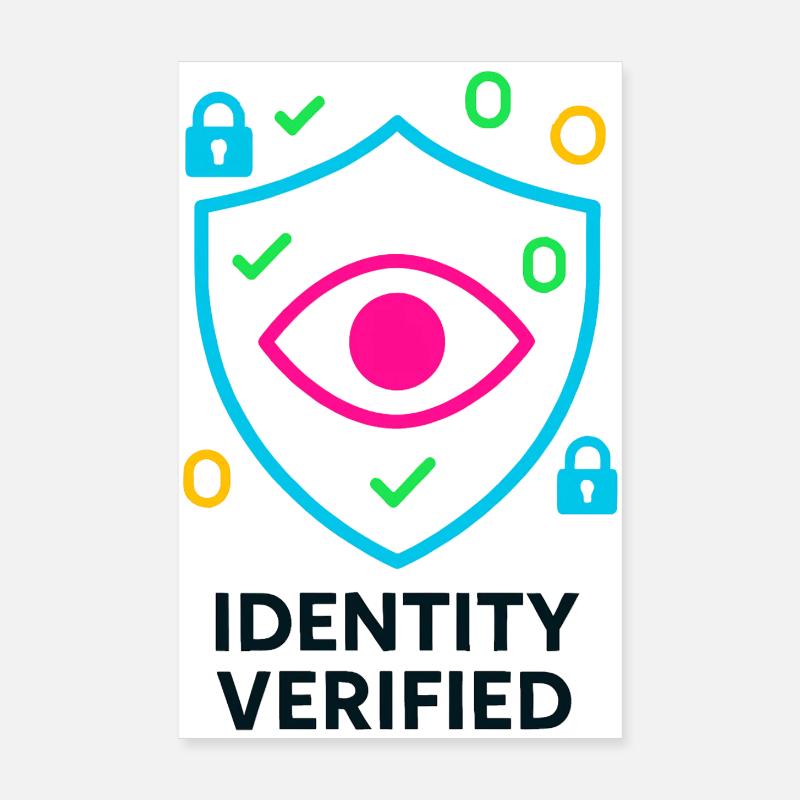 Verified identity, tamper-proof cyber shield Poster 8" x 12" (20x30 cm)