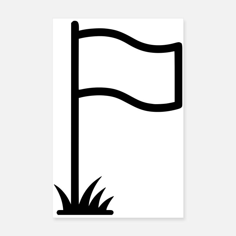 Corner Flag Football Stadium Symbol Vector Poster 8" x 12" (20x30 cm)