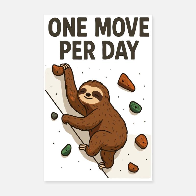Faultier Bouldern: One Move Per Day Design Poster 20x30 cm