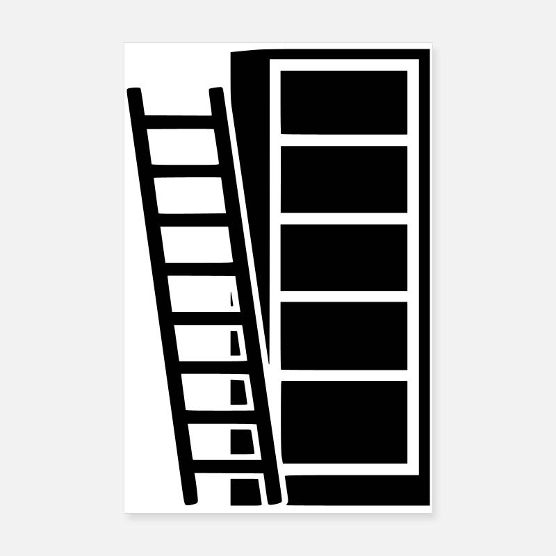 Bookshelf Head Library Poster 8" x 12" (20x30 cm)