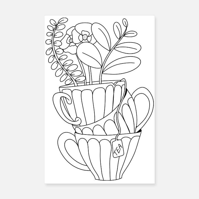 Minimalist Tea Label Poster 8" x 12" (20x30 cm)