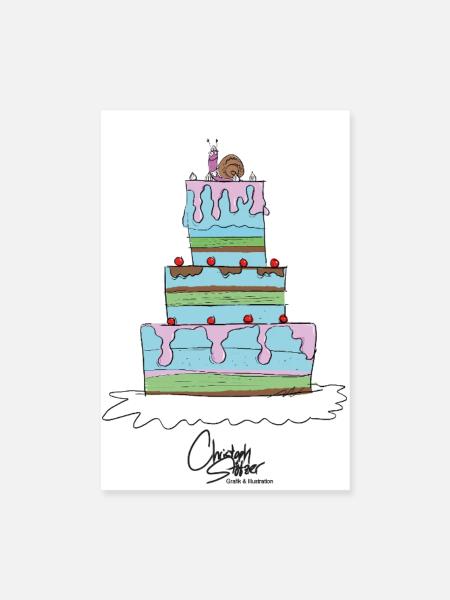TIERSHIRT-Vorlage-clara_torte - Poster 20x30 cm - Weiß - Vorne