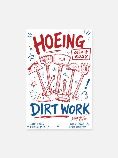 Hacken, Erdarbeit, organischer Gartenbau, - Poster 20x30 cm - Weiß - Vorne