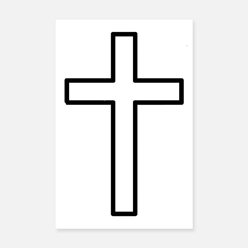 Croix Jésus Dieu religion dessin crucifix mort Poster 20 x 30 cm