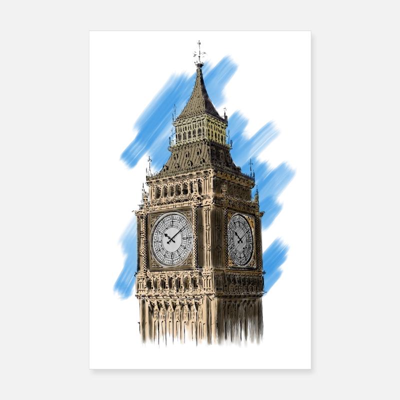 Big Ben - Poster 8" x 12" (20x30 cm) - white