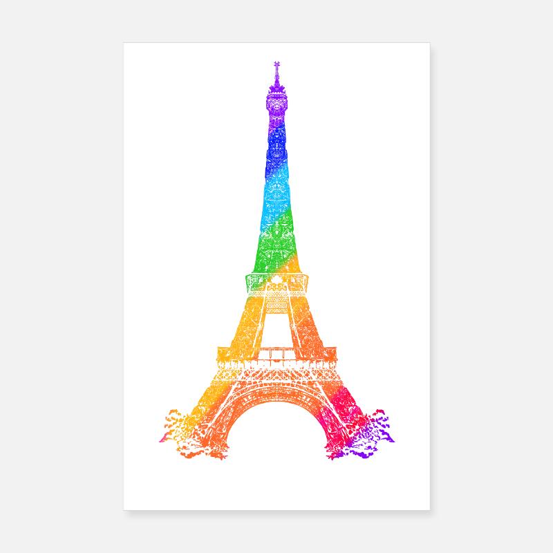 Eiffelturm - Poster 20x30 cm - Weiß