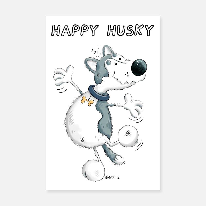Funny Husky Poster 20 x 30 cm