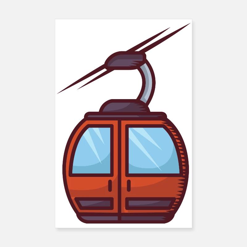 Fascinating cable car illustration Poster 8" x 12" (20x30 cm)