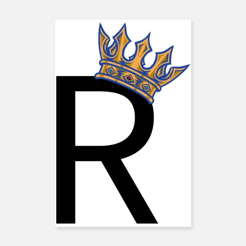 R with Crown – Royal Typo Design Poster 8" x 12" (20x30 cm)