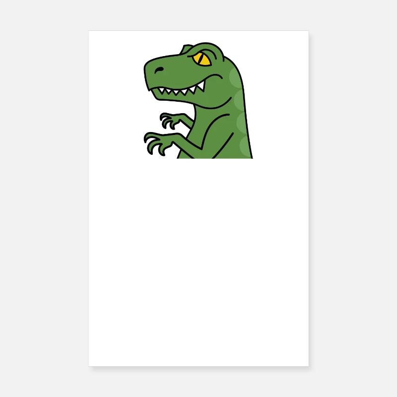 Dinosaurier T-Rex - Poster 20x30 cm - Weiß