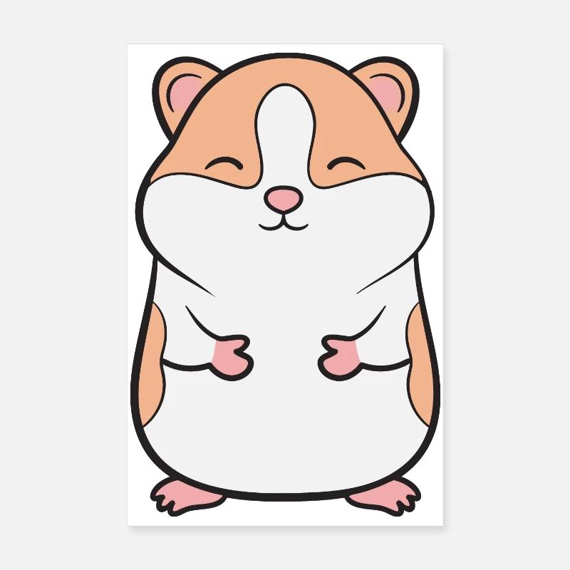Hamster - Poster 20x30 cm - Weiß