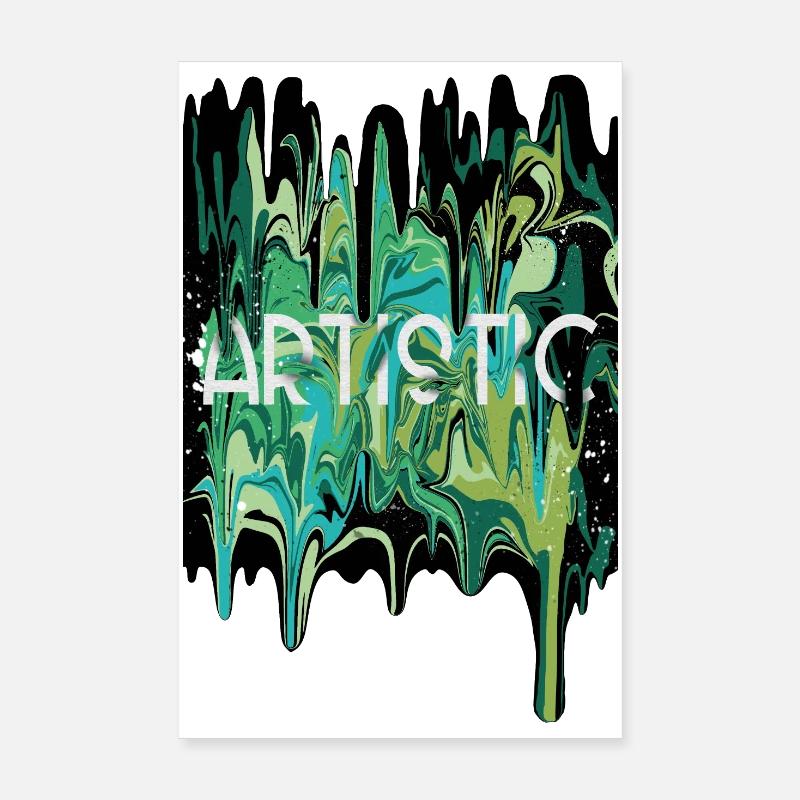 Kunstkunst coulure - Poster 20x30 cm - Weiß
