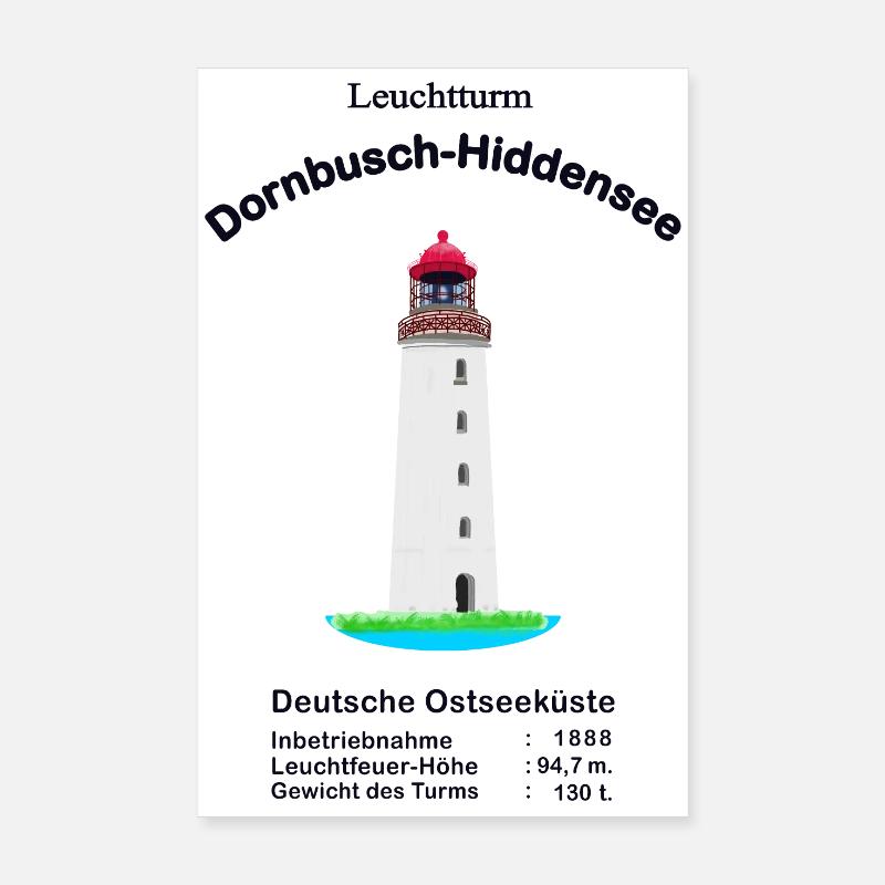 Leuchtturm Dornbusch, Insel Hiddensee, Ostsee Poster 20x30 cm