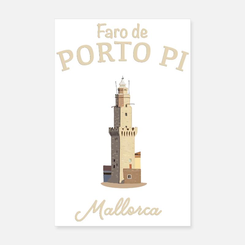 Palma de Mallorca, Porto Pi Lighthouse, Spain Poster 8" x 12" (20x30 cm)