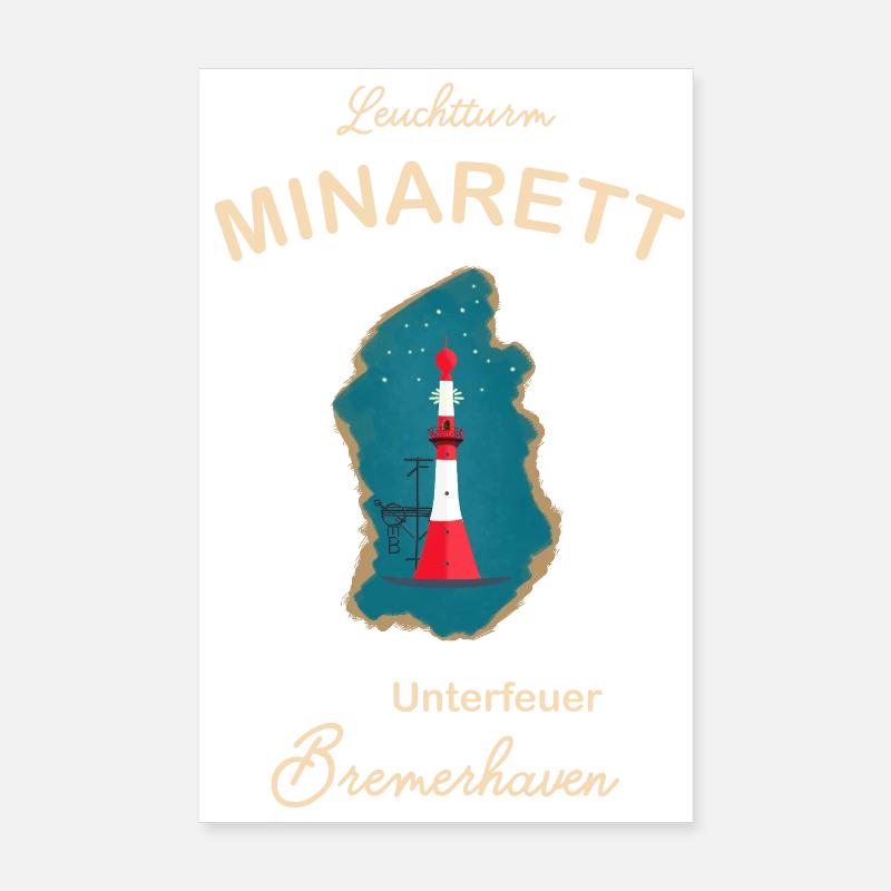 Bremerhaven, lighthouse underfire, minaret, Poster 8" x 12" (20x30 cm)