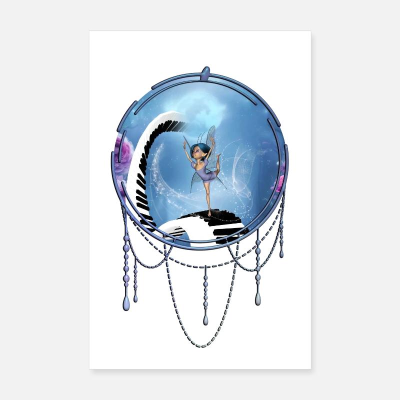 Danser au clair de lune au piano Poster 20 x 30 cm