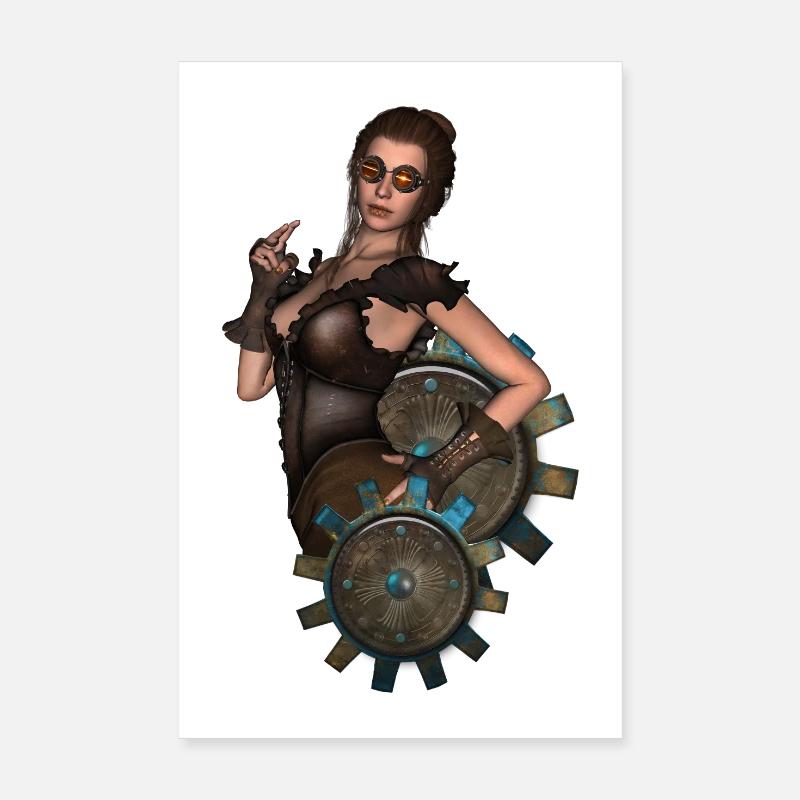 La Dame du Steampunk Poster 20 x 30 cm