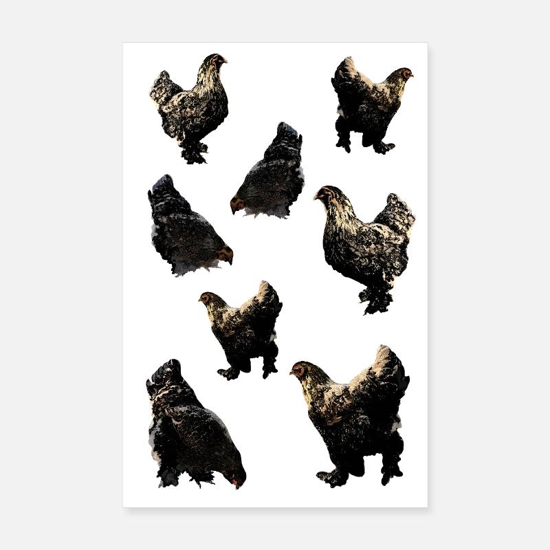 Chickens Poster 8" x 12" (20x30 cm)