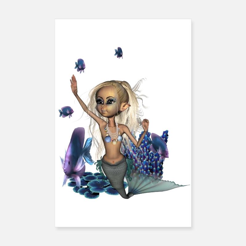 Douce petite sirène Poster 20 x 30 cm