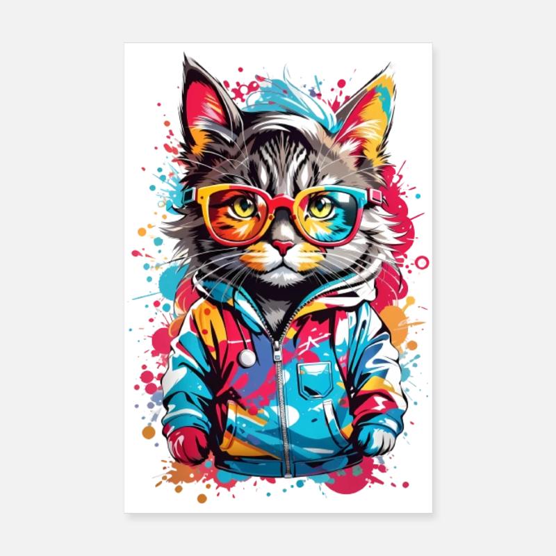 Coole Katze Poster 20x30 cm