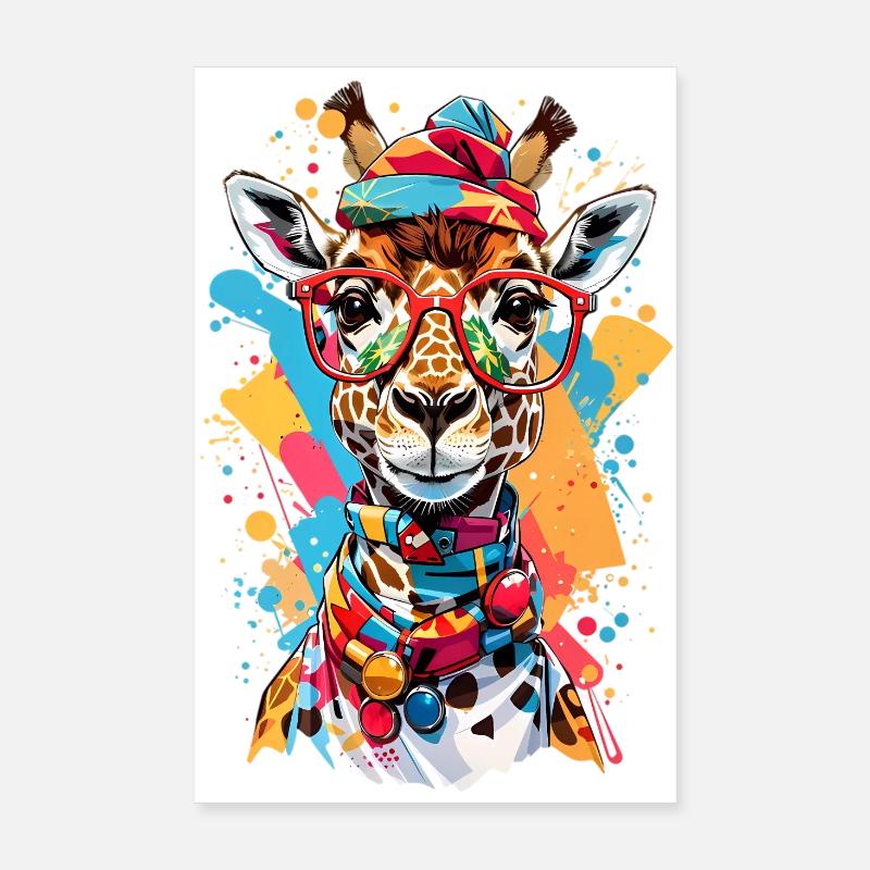 Cool giraffe Poster 8" x 12" (20x30 cm)