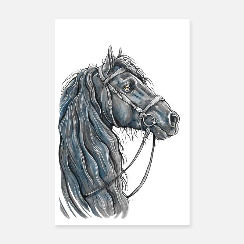 Portrait de cheval Poster 20 x 30 cm