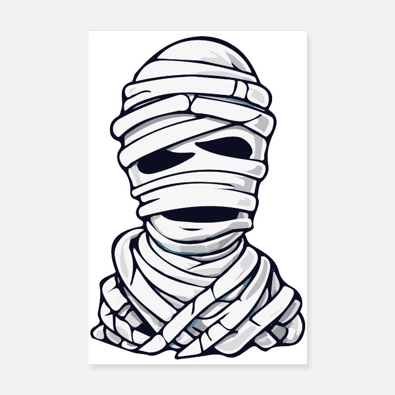 Classic Mummy Cartoon Pattern Poster 8" x 12" (20x30 cm)