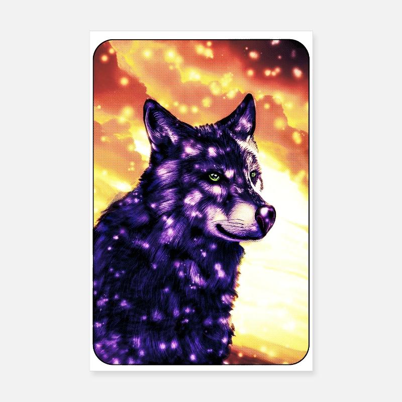 Lila Wolf Poster 20x30 cm