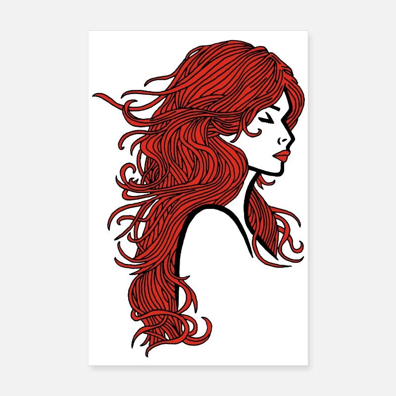 Rothaariges Mädchen - Poster 20x30 cm - Weiß