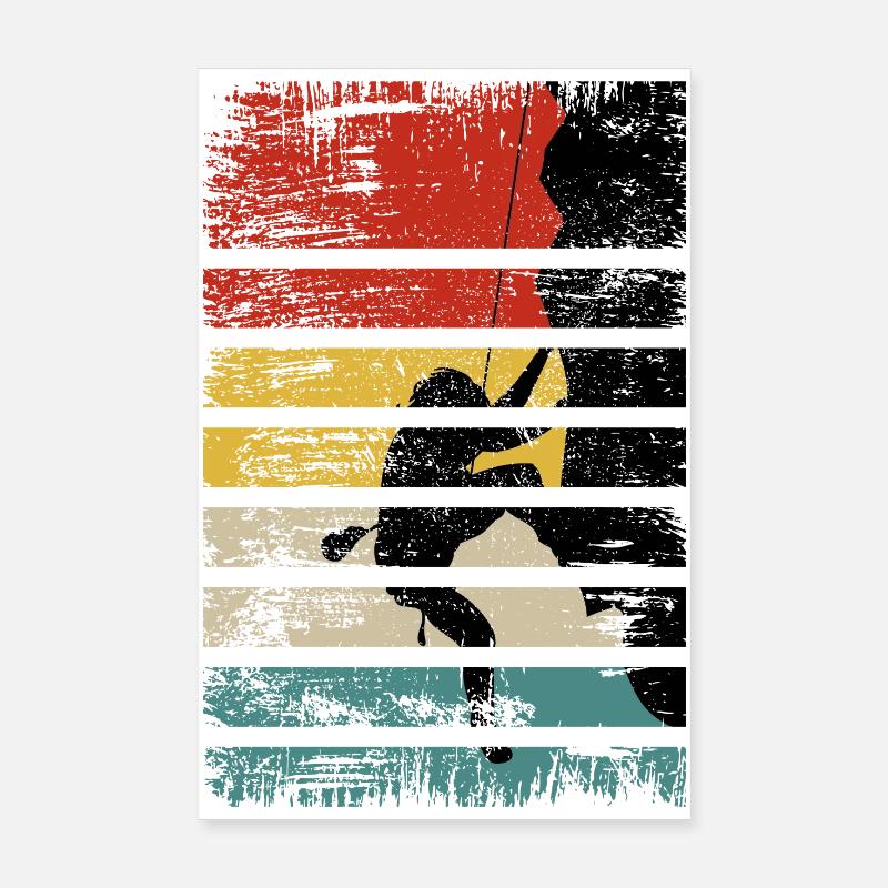 Grimpeur sur Sunset Stripes Poster 20 x 30 cm