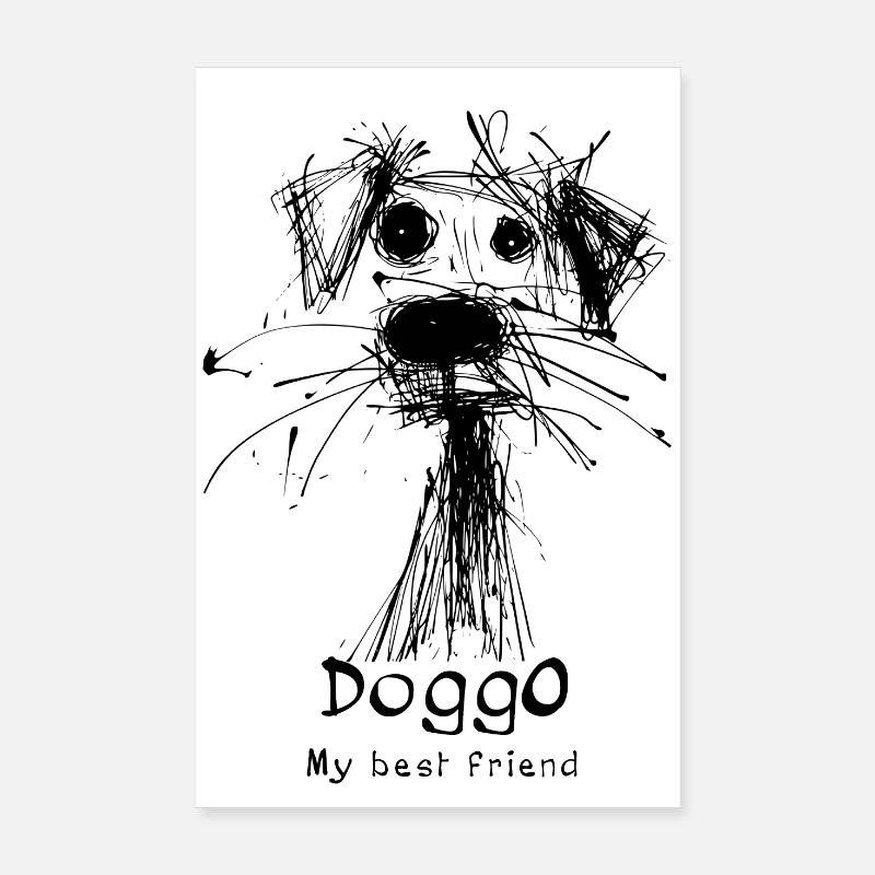 Doggo - Mein bester Freund - Poster 20x30 cm - Weiß
