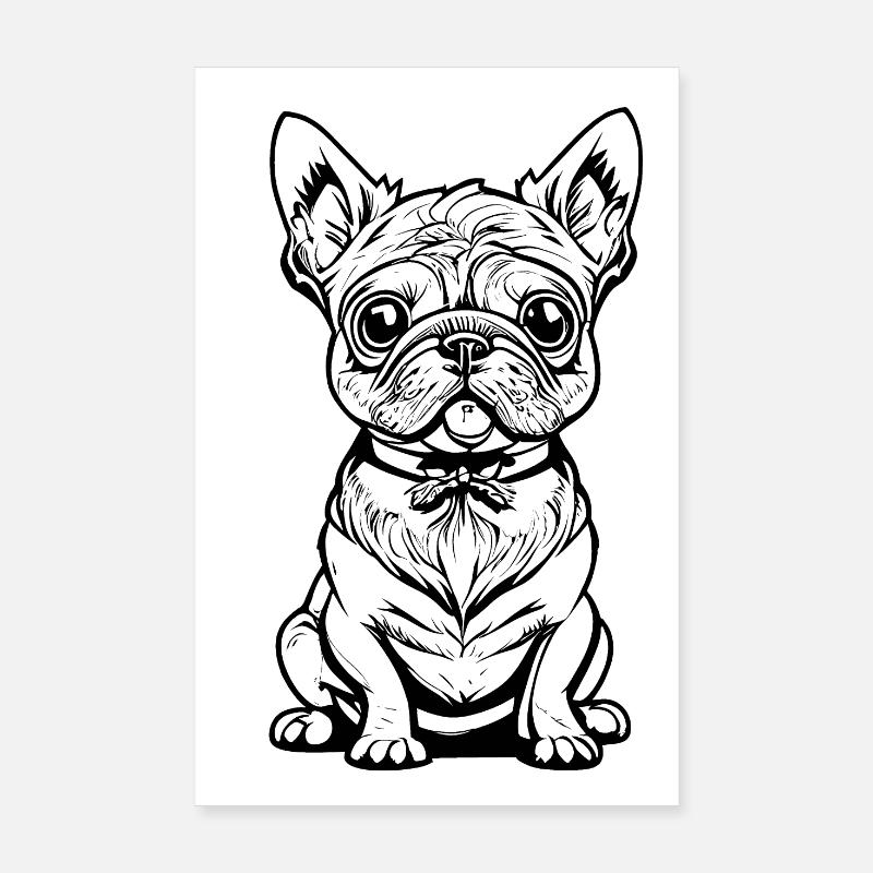 Süsser sitzender Hund Poster 20x30 cm