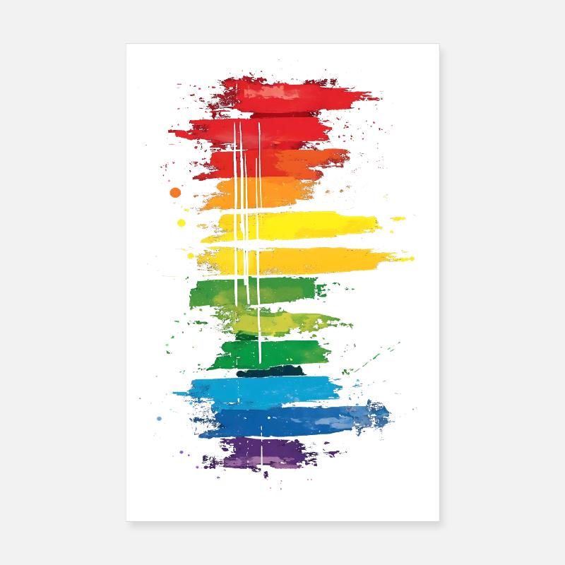 Dezentes und cooles Regenbogen-Design mit tropfender Pride-Flagge - Poster 20x30 cm - Weiß
