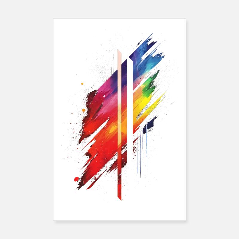 Subtle and Cool Dripping Pride Flag Rainbow Design Poster 8" x 12" (20x30 cm)
